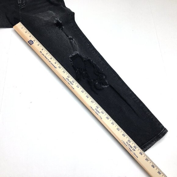 NEW Kancan Women's Faded Black Jeans Straight Leg Distressed High Rise size 26 - Picture 6 of 12